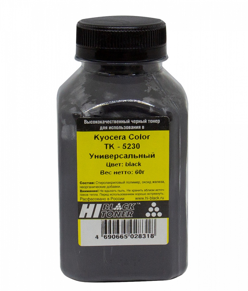Тонер Kyocera TK-5230BK, Black, 60 г, бан., Hi-Black