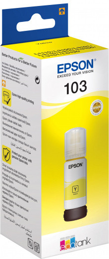 Контейнер с чернилами Epson 103 для L1110/L3100/ L3101/L3110/ L3150/L3151, 65 мл, Yellow, оригинал