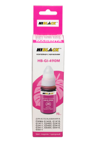 Контейнер с чернилами Canon GI-490M для G1400/ 2400/ 3400, Magenta, 70ml, Hi-Black