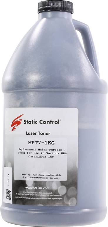 Тонер HP LJ P1005/P1505/P1560/ P1606/P1566/P1102,  MPT7, 1 кг, фл., Static Control