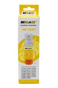 Контейнер с чернилами Epson 103Y / C13T00S44A для L3100/3101/3110/3150, Yellow, 70ml, Hi-Black