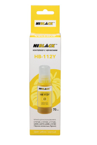 Контейнер с чернилами Epson 112 / C13T06C44A для L6550/6570, Yellow, pigm, 70ml,  Hi-Black