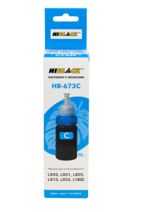 Контейнер с чернилами Epson 673C/C13T67324A для L800/L801/L810/L850, 70 мл, Cyan, Hi-Black