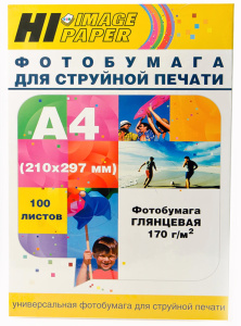 Фотобумага Hi-image 170 г/м, A4, 100 л., глянцевая односторонняя 