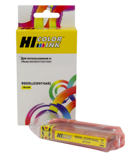Картридж HP CD974AE/№920XL для OfficeJet 6000/ 6500/ 7000, желтый, Hi-black