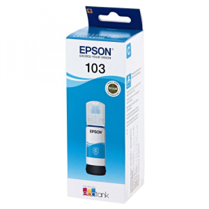 Контейнер с чернилами Epson 103 для L1110/L3100/ L3101/L3110/ L3150/L3151, 65 мл, Cyan, оригинал