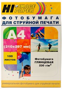 Фотобумага Hi-image 230 г/м2, A4, 100 л., глянцевая односторонняя 