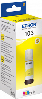 Контейнер с чернилами Epson 103 для L1110/L3100/ L3101/L3110/ L3150/L3151, 65 мл, Yellow, оригинал